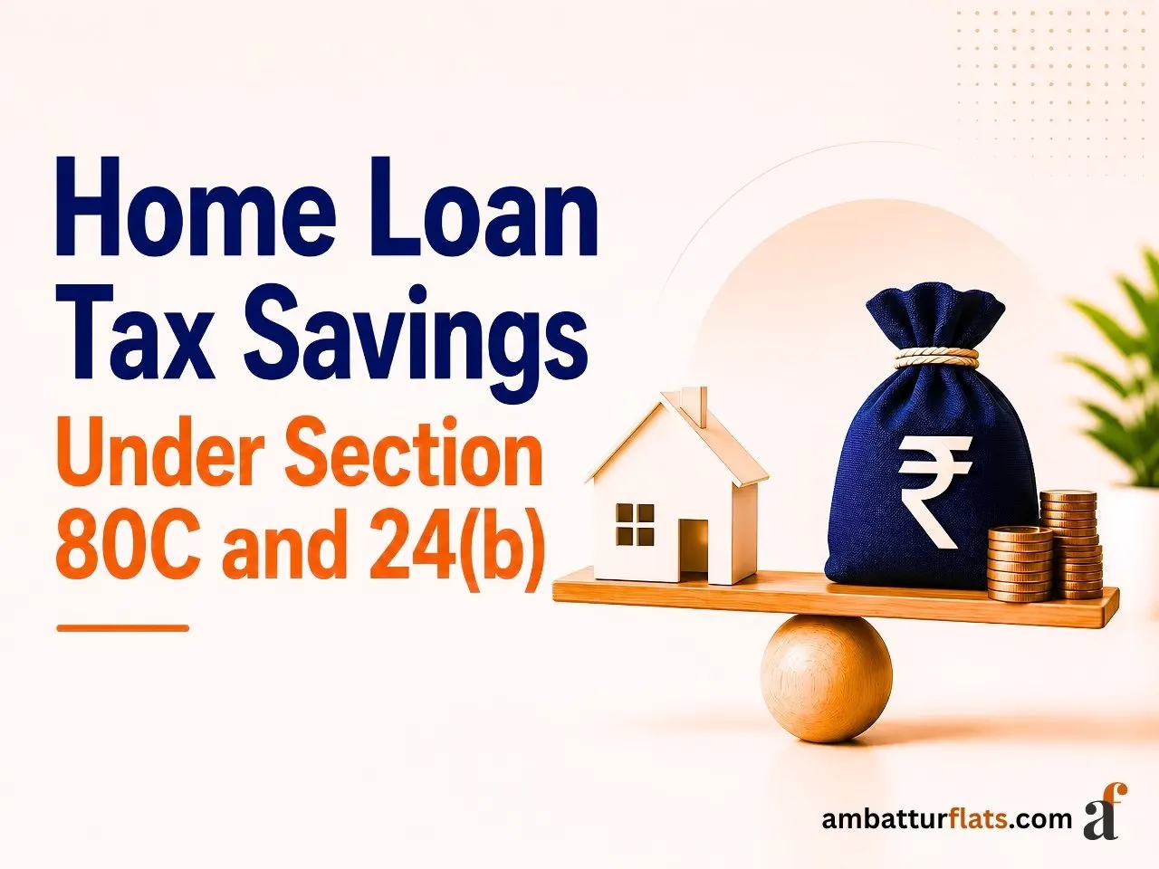 Infographic showing home loan tax savings under Sections 80C, 24(b) and 80EEA in India