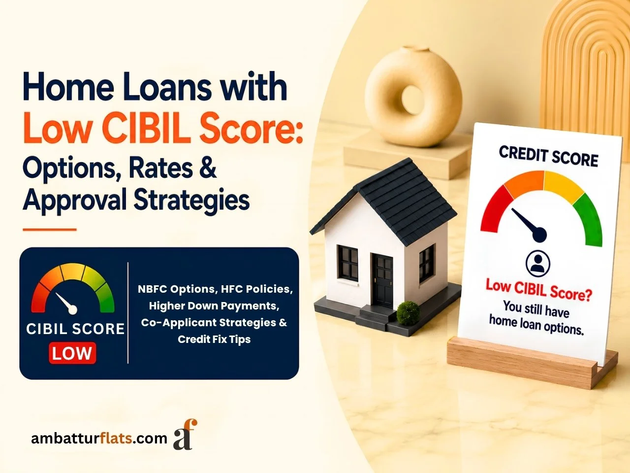Home loan options and approval strategies for borrowers with a low CIBIL score.