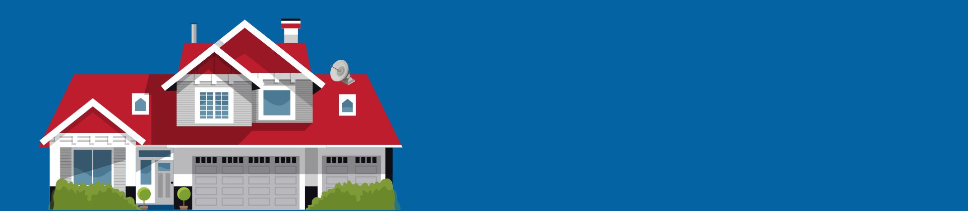Image of a beautiful house on a blue backround.