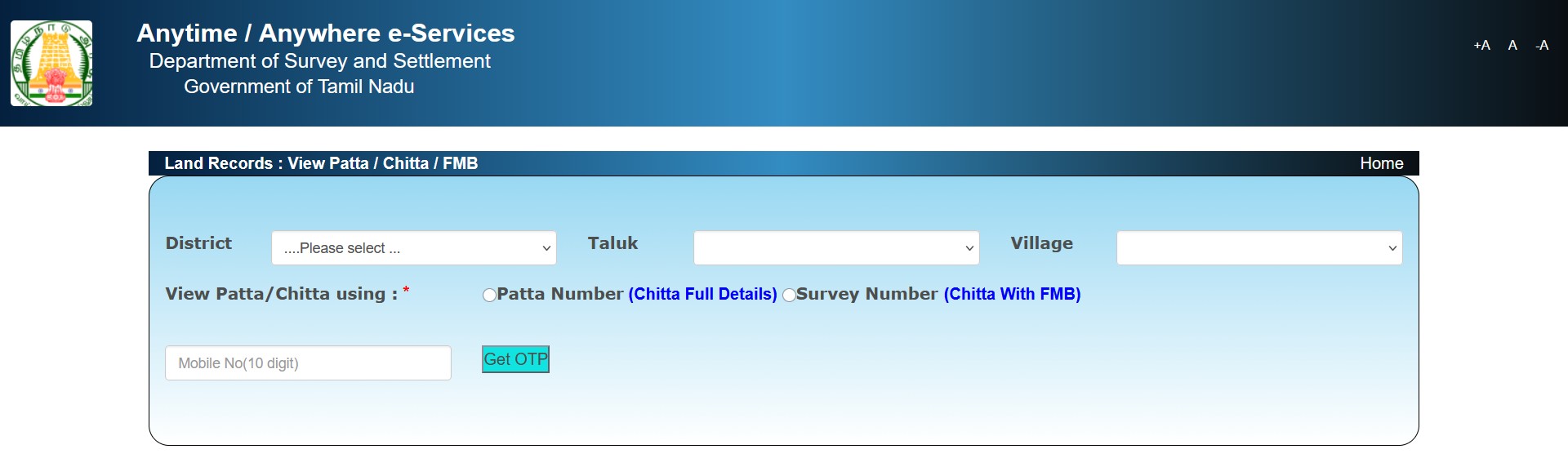 View Patta Chitta FMB Online